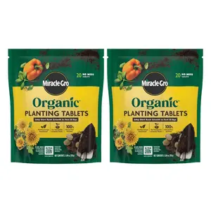 Miracle-Gro Organic Planting Tablets, for Transplants and Starter Plants, Formulated with Calcium, Jump Starts Root Growth, OMRI Listed, 20 Tablets