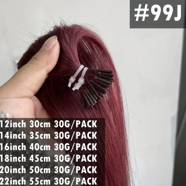 Luxurious Blonde I-Tip Human Hair Extensions 12-28 Inch 50pcs 30g/Pack 100% Remy Silky Straight Invisible Keratin Pre-Bonded No Tangle No Shedding Soft Natural Look For Daily Party Salon Use