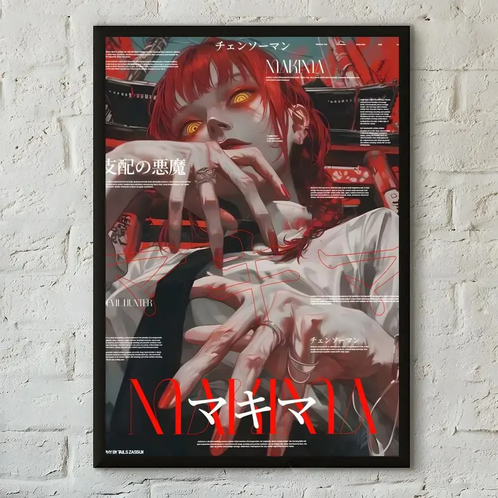 [Sale Up to 60% Off][Free Shipping][No Frame] Red Devil Anime Poster Print, Makima Inspired Manga Wall Art, Premium Matte Paper Dark Fantasy Room Decor, Japanese Anime Gift