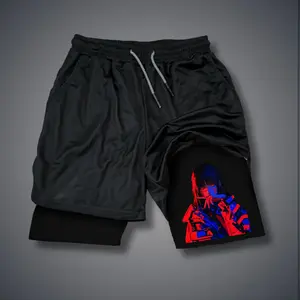 [Vtg90s] Double-Layer Sports Shorts Graphic Shorts Black Shorts Camo Shorts Streetwear Shorts Men Outfits Men Short Shorts Vacation Outfits Shorts