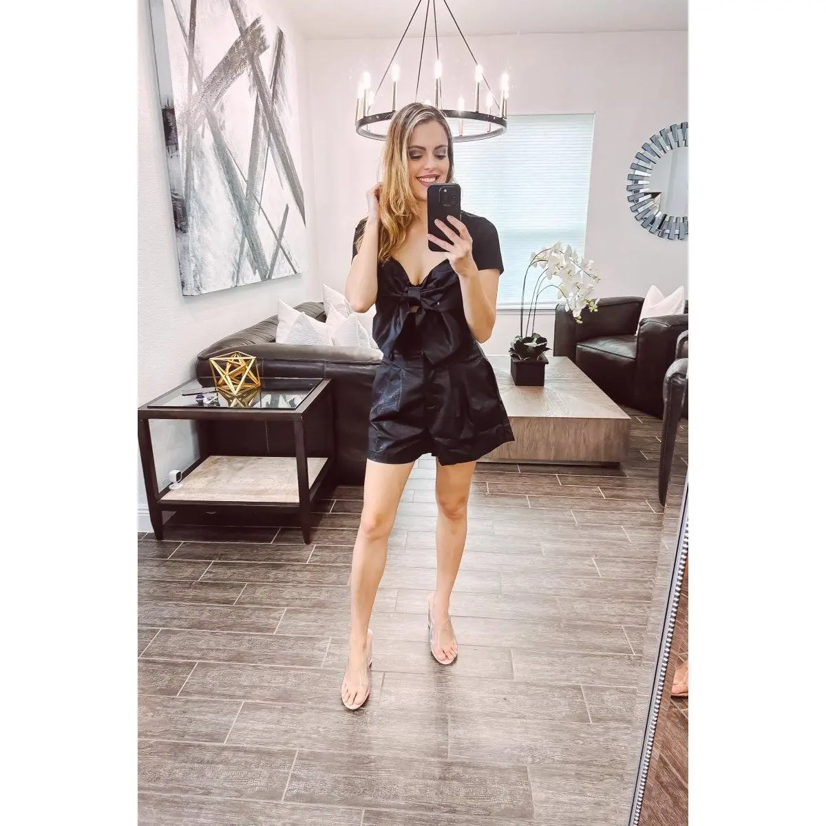 Fiorella Pleather Shorts - Black