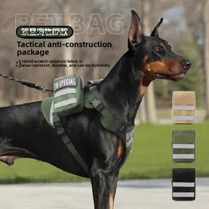 Dog Self-carry Backpack, Pet Training Tactical Gear Accessories, Reflective Design With Hook & Loop Patch, Large Capacity Dog Backpack