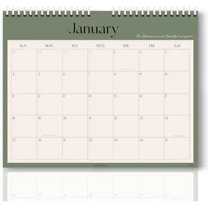 2026-2027 18-Month Monthly Wall Calendar Jan 2026-Jun 2027 13.7" x 11" Aesthetic Planner with Large Writing Space 130 GSM Thick Paper White Wire Binding for Home Office Classroom