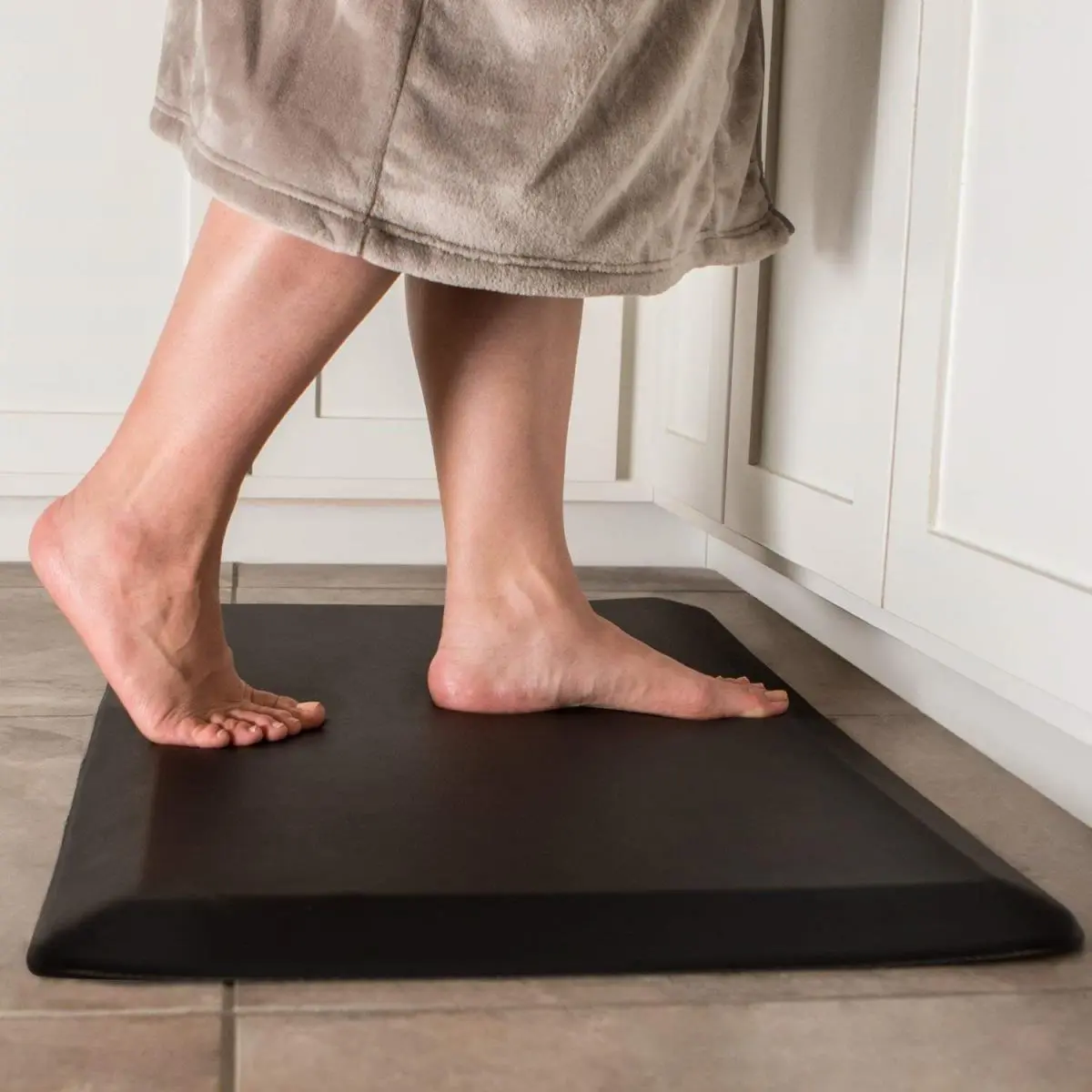 Direct Wicker High-Performance Anti-Fatigue Floor Mat - 22"x48" PU Surface, Imported Fabric, Stain Resistant, Durable Foam, Non-Slip, Waterproof, Relieves Blood Flow Pressure, for Kitchen, Craft Room, Stand-Up Desks