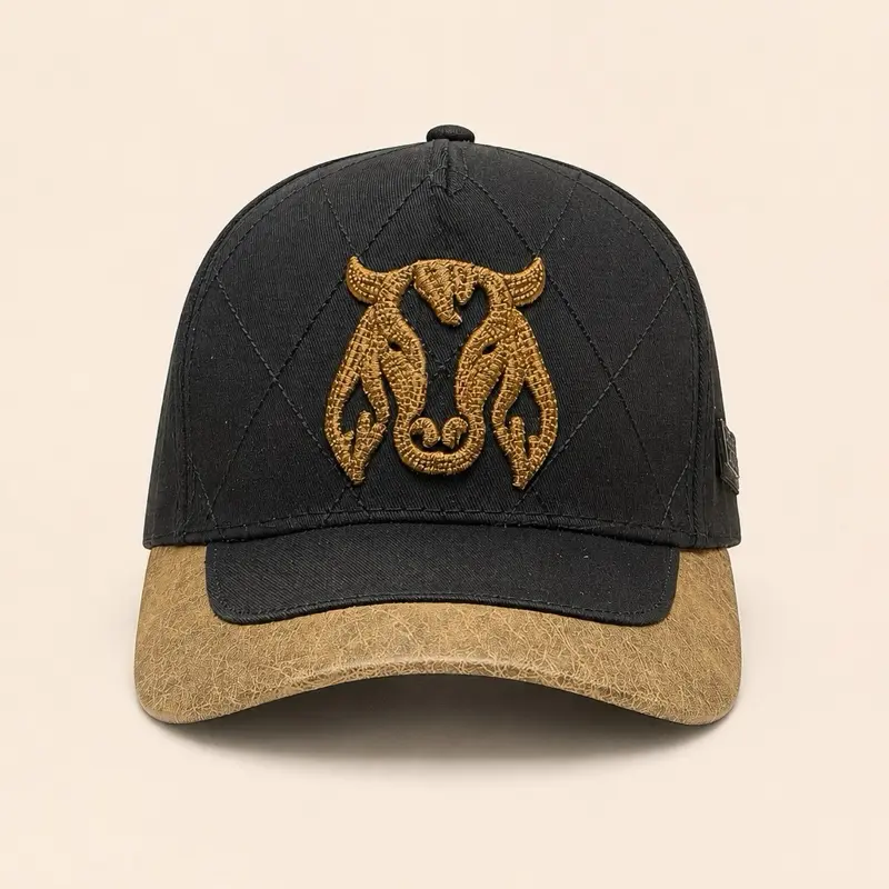 Ranch Patch Snapback Hat Brown & Black Trucker Cap for Men Women Adjustable Fit