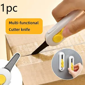 Portable Magnetic Box Cutter, 1 Count Mini Pocket Folding Knife, Portable Finger Guard DIY Hand Tools for Envelope Paper