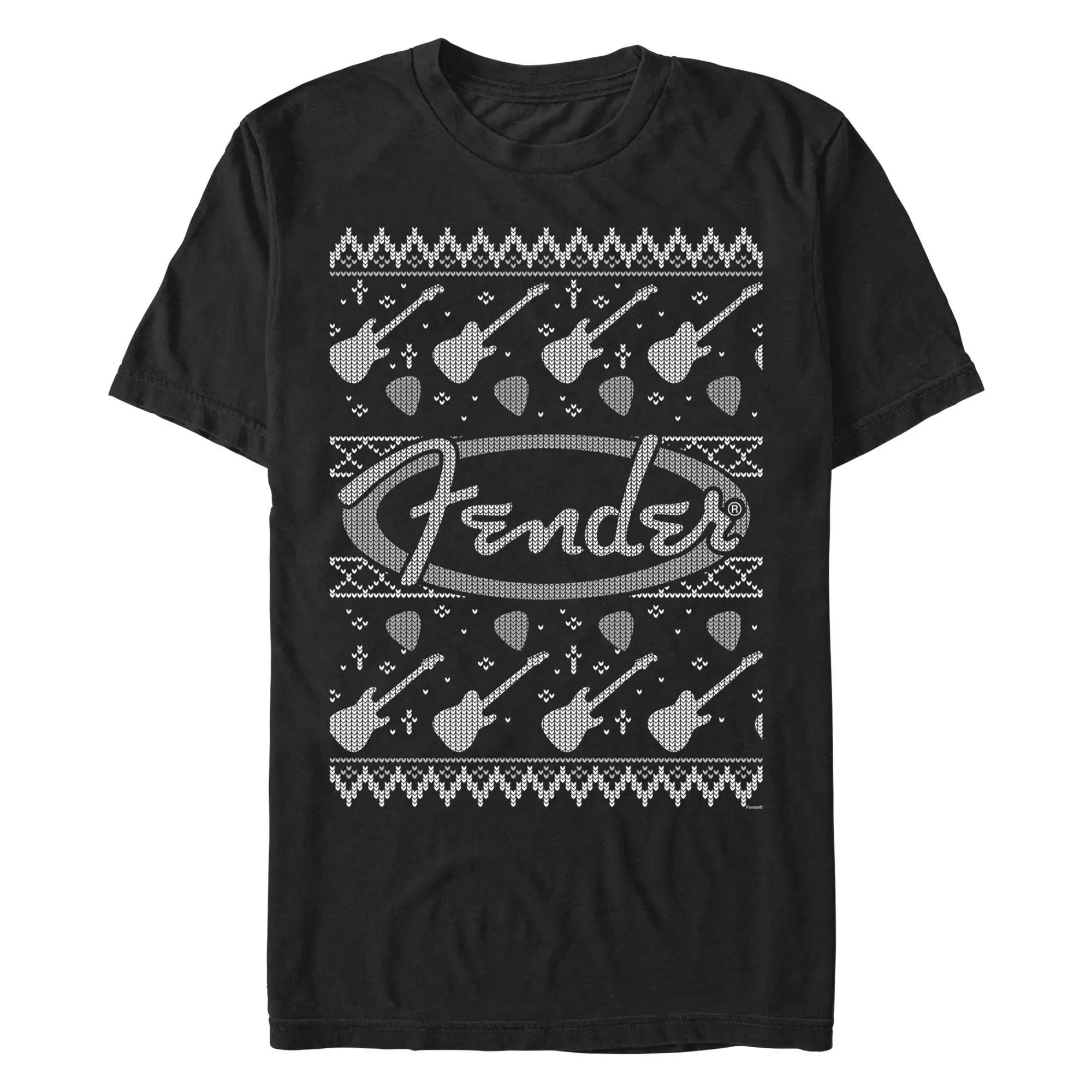 Men's Fender Christmas Black and White Logo T-Shirt
