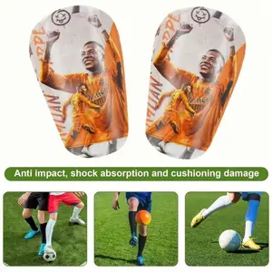 Mini Football Shin Guards for Adults and Kids, Lightweight Pet Material, Blue and Ice Crack Design, Soccer Training Equipment, Perfect Soccer Accessories for All Ages