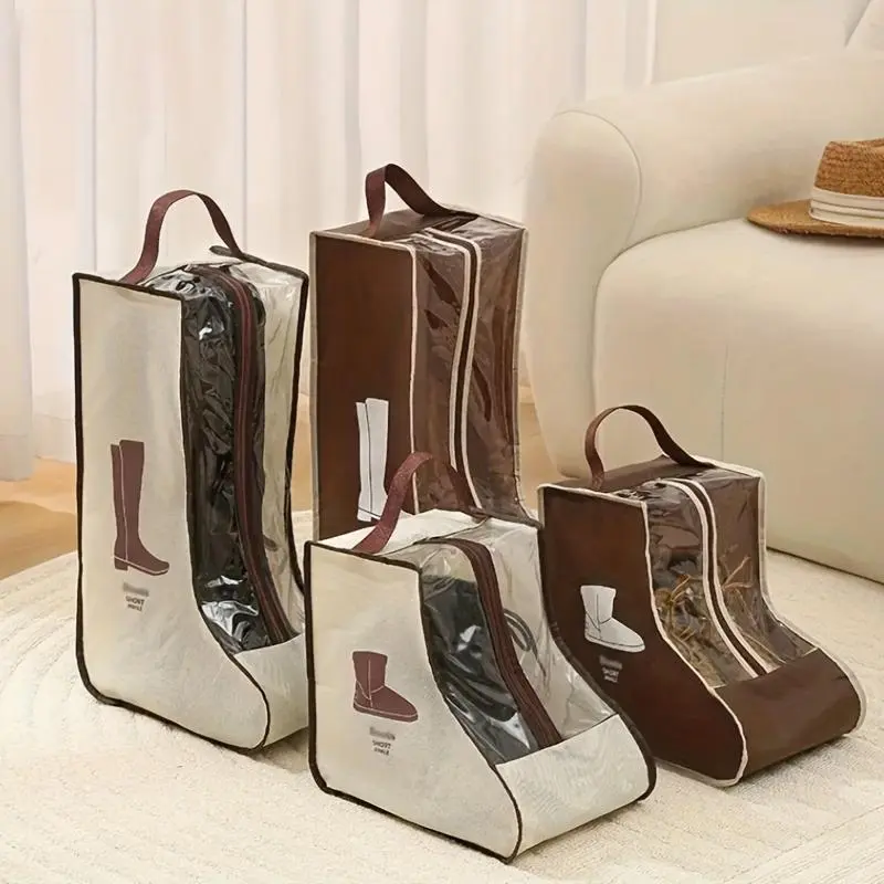 Boot storage bag with handle - suitable for flat shoes, ankle boots, and high top shoes - travel shoe storage bag, home and travel boots and shoe storage bag, hanging shoe storage bag, Shoe Bags