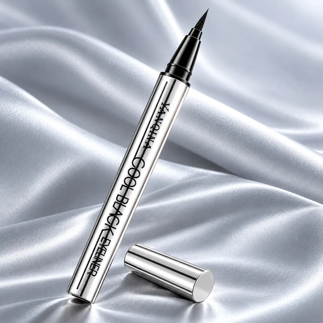 YANQINA Cool Black Eyeliner Pen, Slim Liquid Eye Liner with Fine Point Tip for Defined Eye Makeup, Classic Winged Eyeliner, Cat Eye Looks and Daily Makeup Routines