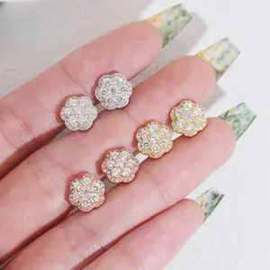 [ICE HUE]18K Gold Vacuum Plated S925 with 5A+ Sri Lanka Moissanite, 10mm Flower Earrings for Men Women, Luxury Casual Fashion Jewelry, Daily Wear Gift Idea, Classic Simple Style