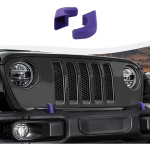 Bumper Tow Hook Covers 2Pcs Compatible with 2007-2018 Jeep Wrangler JK JKU/for 2018-2025 JL JLU & Jeep Gladiator JT Exterior Accessories(Purple)