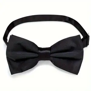 2pcs Formal Tuxedo Black Solid Bow Design, Adjustable Bow Tie for Suit Uniform 2pcs Formal Tuxedo Black Solid Bow Design, Adjustable Bow Tie for Suit Uniform