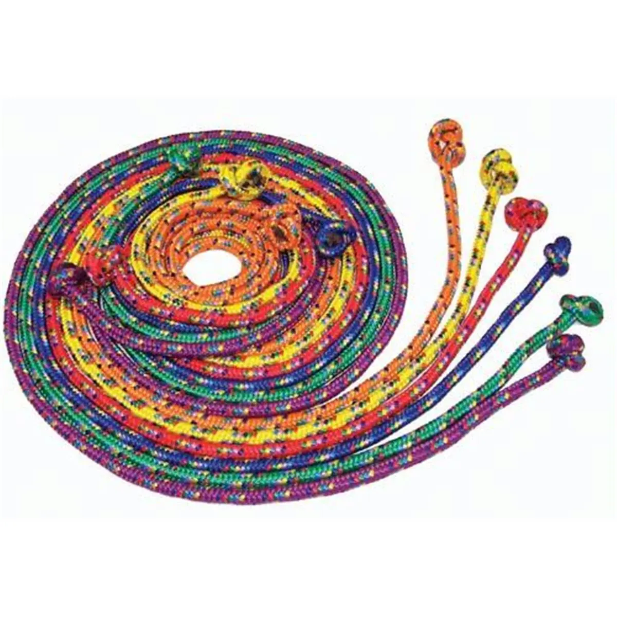 212 MAIN Nylon Braided Tangle-Free Skipping Rope - 8ft Colorful Rope with Knotted Handles for Sports and Outdoor Fitness, Assorted Colors, Swivel Handle, Multi-Size, Detangling, Exercise And Fitness, Jump Rope Fitness