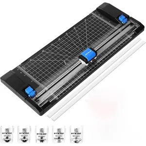 12 Inch Rotary Paper Cutter Trimmer 5 Blades 4 Functions Cuts Up to 6 Sheets with 2 Reversible Cutting Mats for Cardstock Scrapbooking