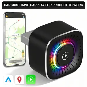 【Summer Vibes】Yurnlv 2026 the Latest Model Wireless CarPlay Adapter — Stylish Ambient Lighting Accents, GPS Tracker for Car,for Both Apple and Android, Converts Wired to Wireless