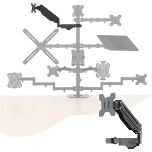 Single  Arm, Gas Type Display Arm, Double Articulated, 35MM Pole Mount, Supports 13-32Inches, Load Capacity 22.0 lbs, VESA 75-100mm MD8411DB