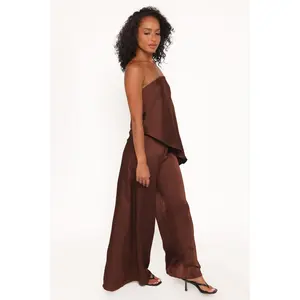 Charmer Wide Leg Pant - Dark Brown