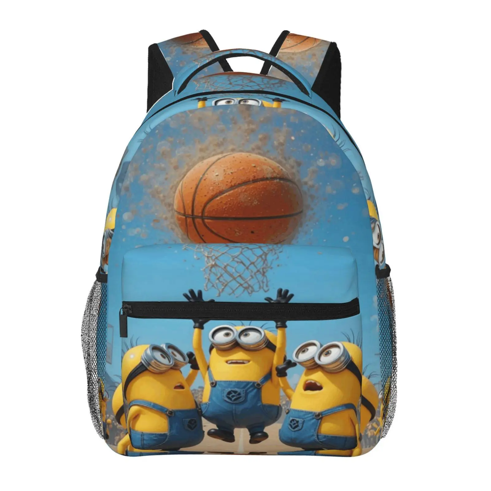 Cute kids’ Minions backpacks for school—large-capacity all-over print Minions laptop daypacks for daily campus use; durable, lightweight Minions school bags for teens and students