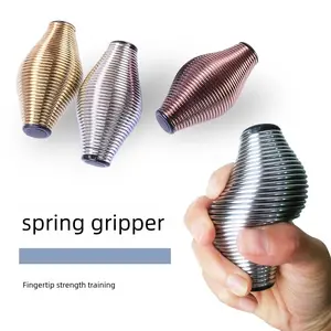 Spring grip ball metal grip training hand decompression relaxation rehabilitation grip elastic chrome-plated metal finger strength deviceDecompression tool