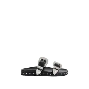 TEGAN-BLACK FLAT SANDAL