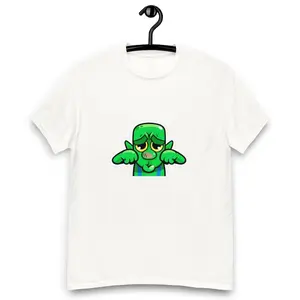 Crying Green Goblin Emote T-Shirt, Funny Sad Meme Cartoon Tee for Gamers