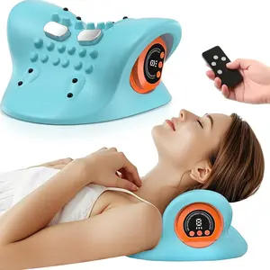 USB Rechargeable Heating Neck Massager Pillow, Deep Tissue Massage Pillow, 3-Level Adjustment, Blue Design, Perfect Gift for Family, USB Rechargeable Massagers