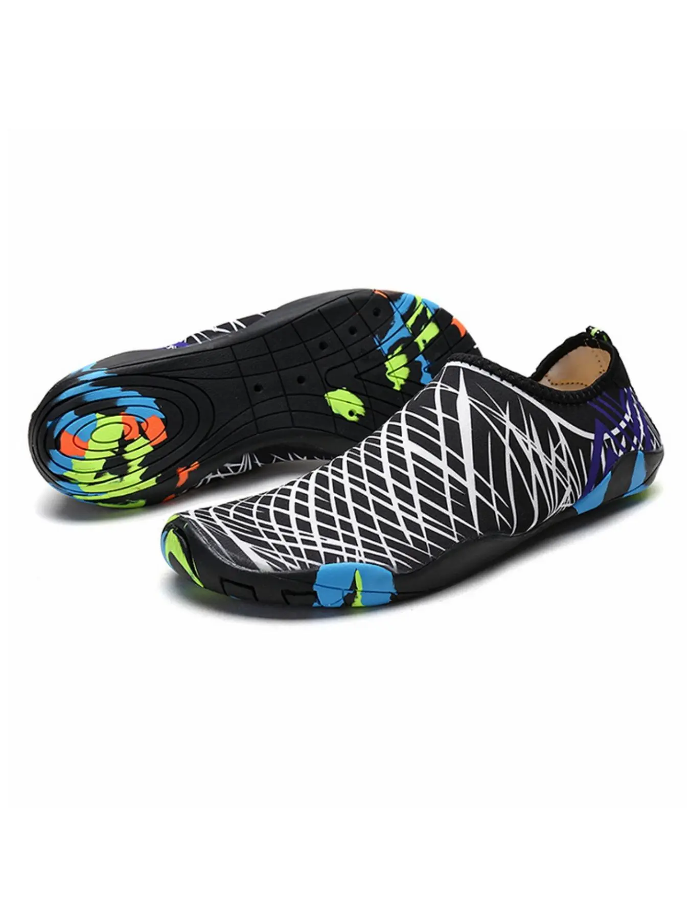 Unisex Colorful Pattern Water Shoes, Quick Drying Beach Shoes, Sports Shoes for Swimming & Surfing, Sports Casual Shoes, Colorblock Shoes