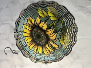 10 inch Sublimation Sunflower wind spinner Decor Hanging