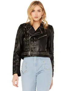 Understated Leather Women's Destiny Eyelet Moto Jacket - Wjkt201200