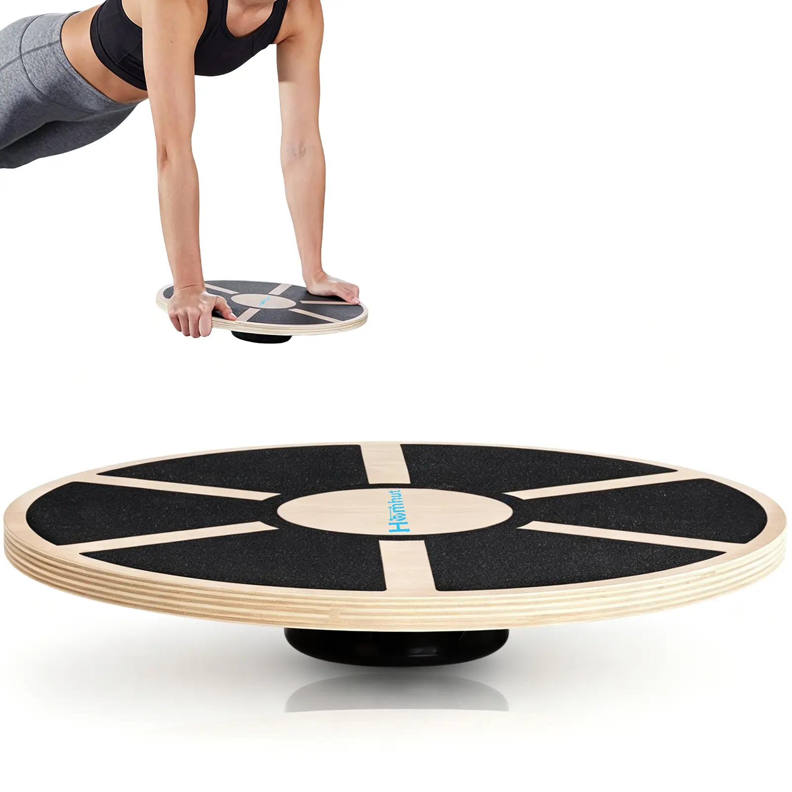 Versatile Wooden Wobble Balance Trainer Board with 360 Degree Rotation, 15° Tilt Anti‑Slip Plywood Balance Board Supports 330LBS, Home Dorm Gym Core Strength Training for Back‑to‑School & Fall Workout