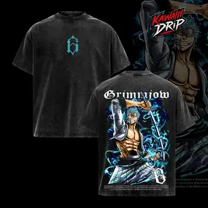 Grimmjow Jaegerjaquez Bleach Shirt, Vintage Washed Graphic Tee, Oversized Heavyweight Anime T-Shirt, Japanese Manga Streetwear, Unisex Anime Merch, Gift For Bleach Fans