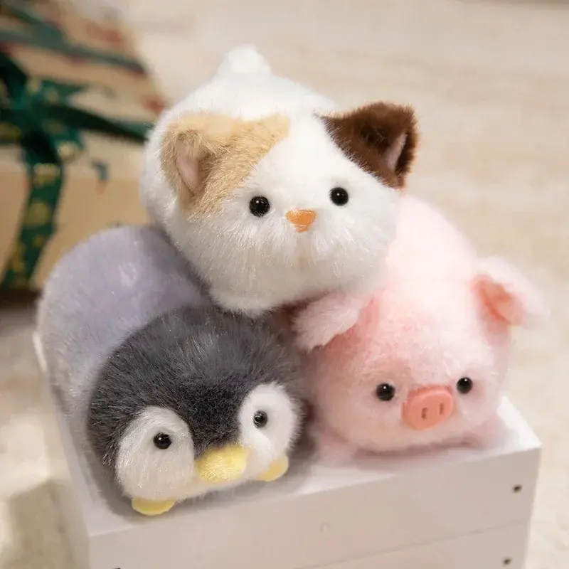 Soft Texture Plush Stuffed Animal Dolls - Red Panda, Fox, Sloth, Cat Lying Pose Toys, Unisex Kids' Gift for Toys & Hobbies, Plush Fabric