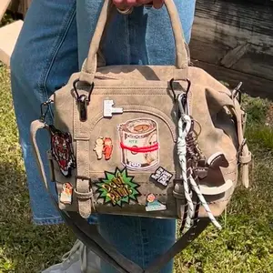 Custom Junk Bag with Unique Patches and Durable Handles for Everyday Use