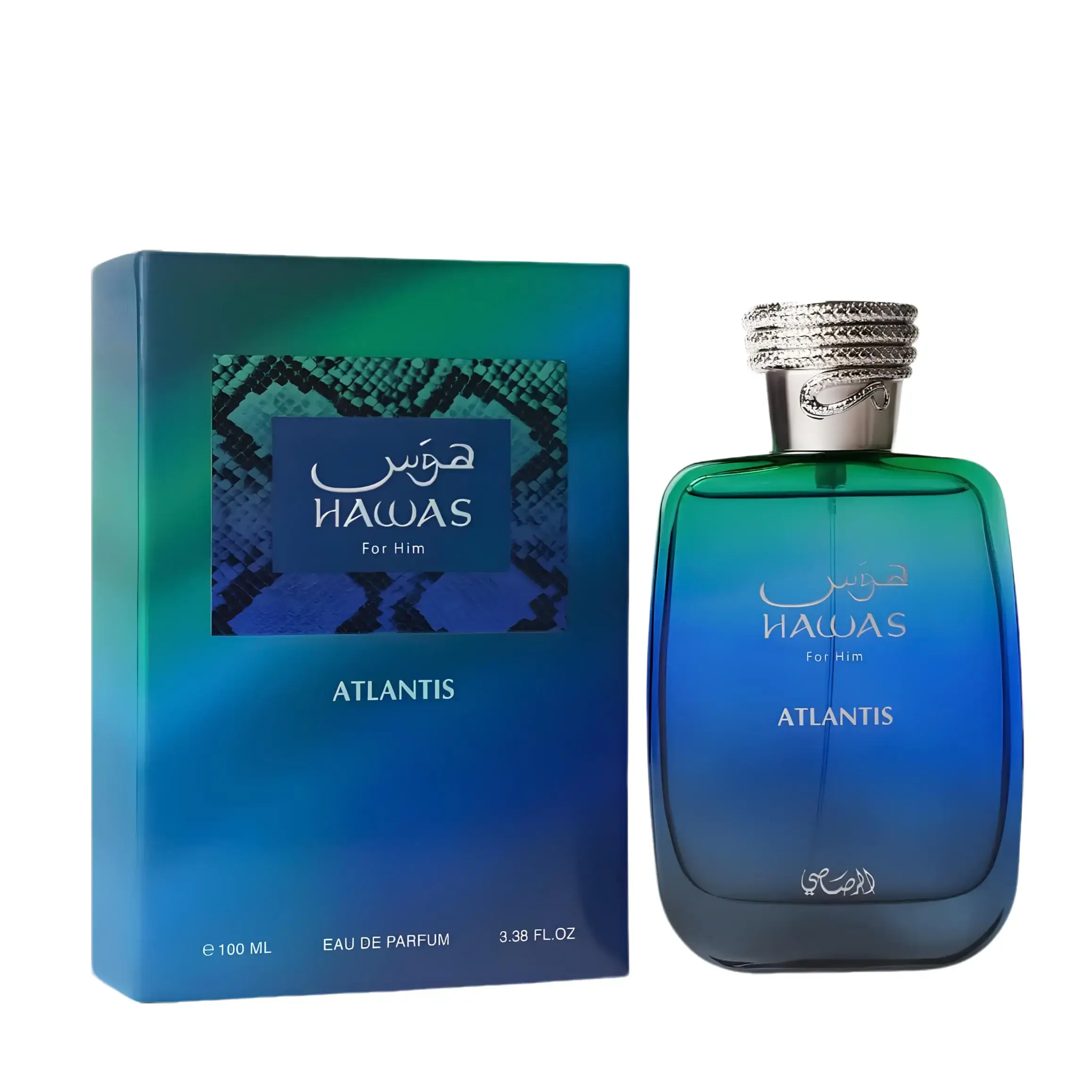 Rasasi Hawas Atlantis for Unisex Eau de Parfum Spray, 3.4 Ounce