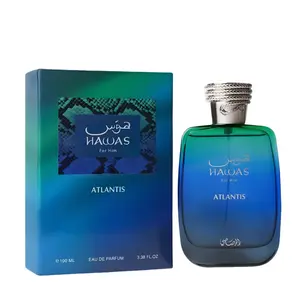 Rasasi Hawas Atlantis for Unisex Eau de Parfum Spray, 3.4 Ounce