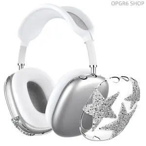 Clear Shiny Diamond Star Shell Fit AirPods Max, Shockproof Full Wrap APM Bluetooth Headset Protector Case