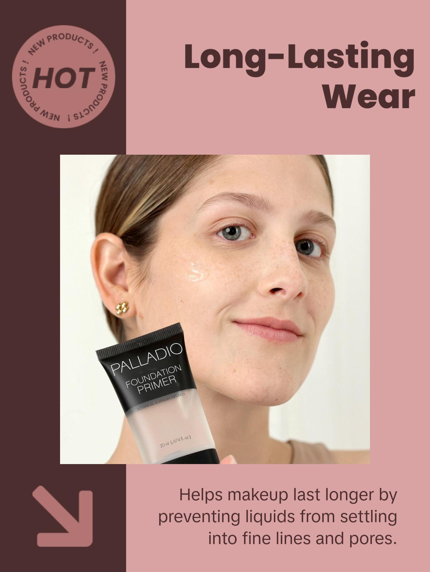 Palladio Foundation Primer, Lightweight and Velvety Primer with Aloe Vera and Chamomile, Wear Alone or As Foundation Base, Minimizes Fine Lines and Pores, Helps Makeup Last Longer, 0.674 oz