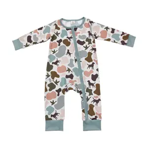 LR1387--Toddler Hunting Dog Llong Sleeve Zipper Romper