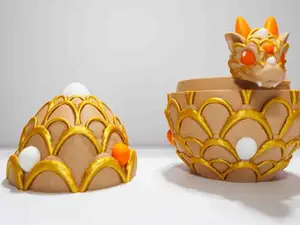 3D Printed Pumpkin Dragon Articulated Sugar Dragon Toy 8 inch Fall Décor Autumn Fantasy Creature Gift for Pumpkin Spice Lovers