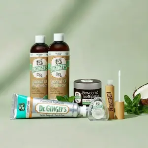 Dr Ginger's DRX Super Teeth Whitening Bundle with Organic Coconut Oil Gentle Formula Organic Gel Oral Kit for Brighter Whiter Smile