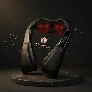 Kayoura Back Neck Massager for Pain Relief Deep Tissue,Shiatsu Neck and Back Massager Portable Kneading Shoulder Massage for Body Muscle Pain Relief,Gifts for Dad Mom Friends  Daily Relaxing Black