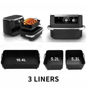 Silicone Air Fryer Liner, 3 Counts/set Reusable Air Fryer Silicone Pan, Non-stick Baking Basket Insert for Air Fryer, Air Fryer Accessory Set