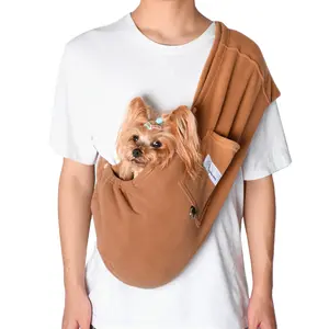 KHAKI Cat Sling Carrier, Pet Sling Carrier, Large Bonding Sling Handsfree Carrier Pouch for Small Pets - Soft & Secure Design for Chinchillas, Hedgehogs, Rats, Sugar Gliders, Guinea Pigs & More. Dog Sling, Cat Pouch.