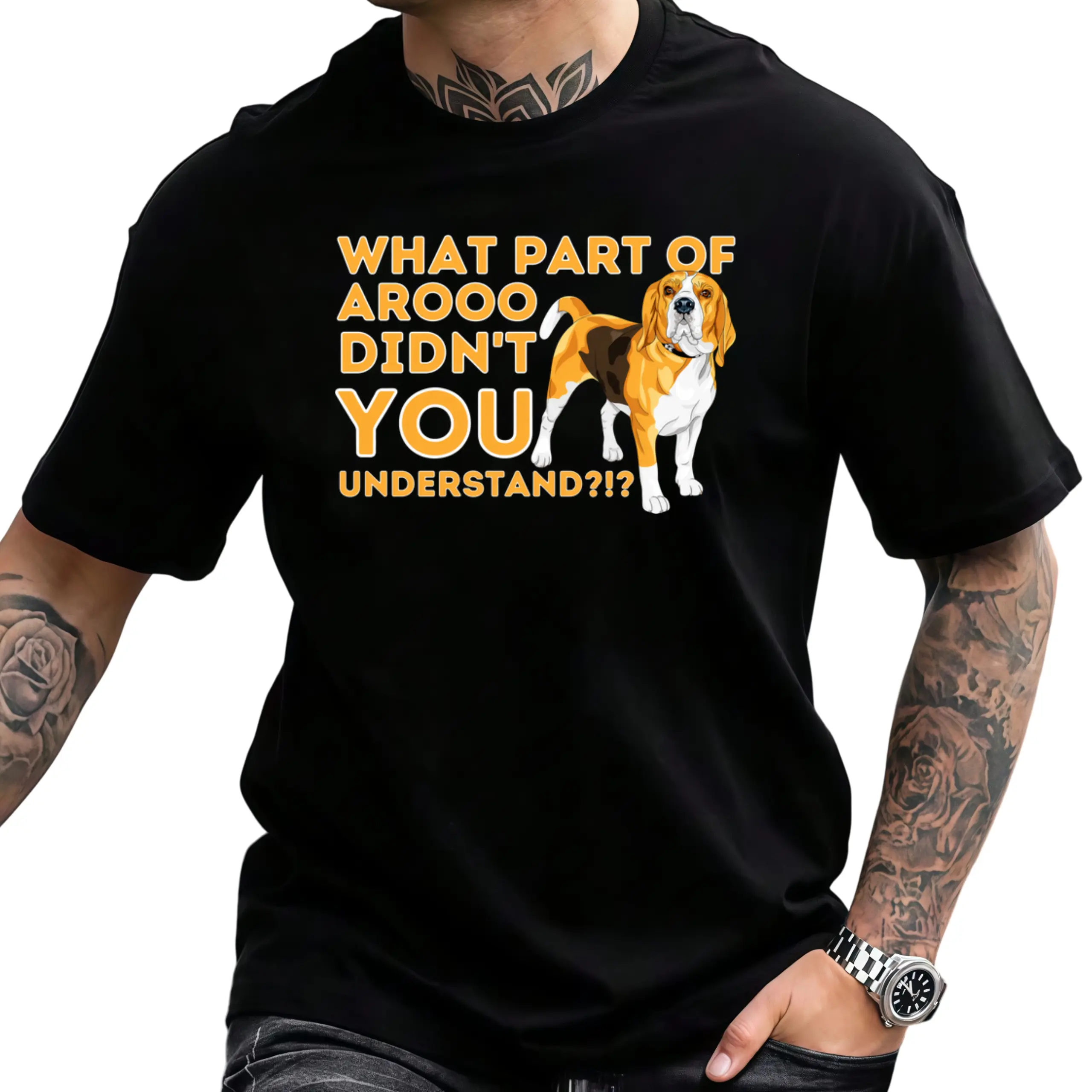 Beagle Dog Lover'S Delight 'What Part Didn't You Understand' Graphic Tee - 100% Cotton,  Casual Fit - Perfect for Pet Owners,  Unisex, Crew Neck,Comfortable Cotton Crew Neck Short Sleeve Graphic Print T-Shirt, Casual Wear Halloween Festival