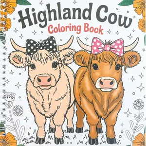 Luxury Scottish Highland Cow Design Spiral Notebook, 24 Pages, Festive Decor, Creative Expression, Christmas Gift, Durable Binding