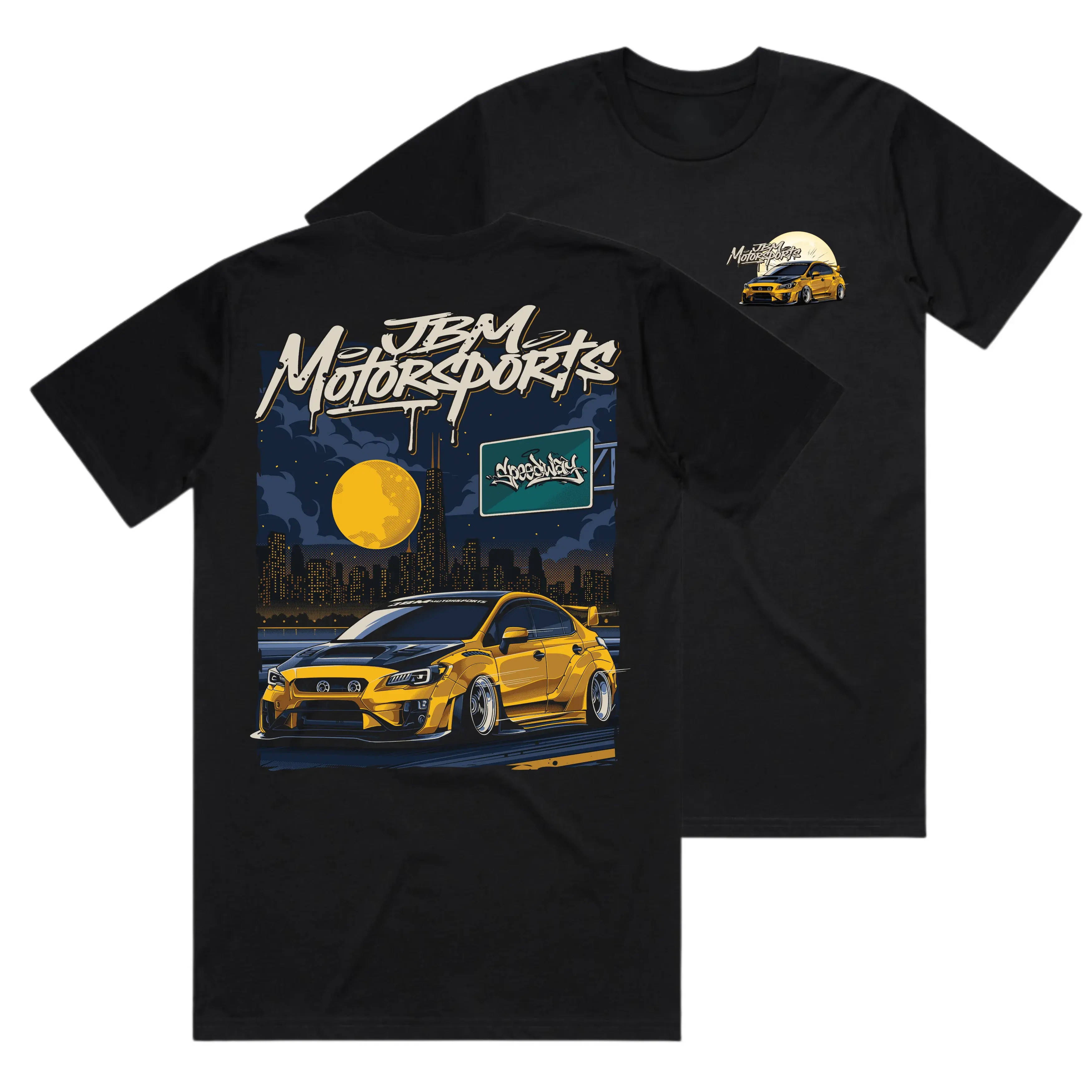 Subaru WRX - Gold Subie Speedway Shirt - JDM Car Enthusiasts T-Shirt Sweatshirt Hoodie 2 Sided