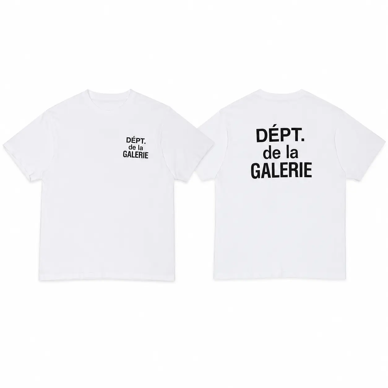 Gallery Dept De La Galerie Graphic T Shirt White Front and Back Print Unisex Minimalist Streetwear Tee