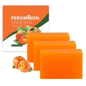 3 PCS Persimmon Soap Bar for Body Odor Control, Natural Deodorant Body Bar Soap for Old People Smell, Remove Strong Smell, Organic Eliminating Odor Wash Soap for Women & Men kojic acid turmeric face
