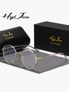 HyJex 1 Piece Unisex Exquisite Elegant Full Frame Plaon Glasses Suitable For Work Appropriate Round Frame Plaon Glasses